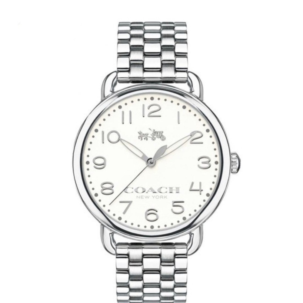 Coach Delancey Bracelet All Silver Stateless Still Ladies Watch